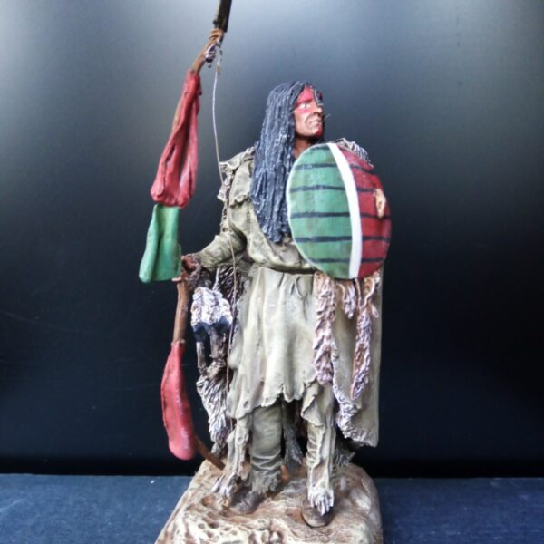 Питатапиу, воин ассинибоинов, индейцы из группы народов сиу.  Фигура 75 мм.